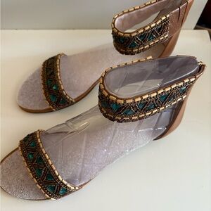 Embellished Tan Sandals
